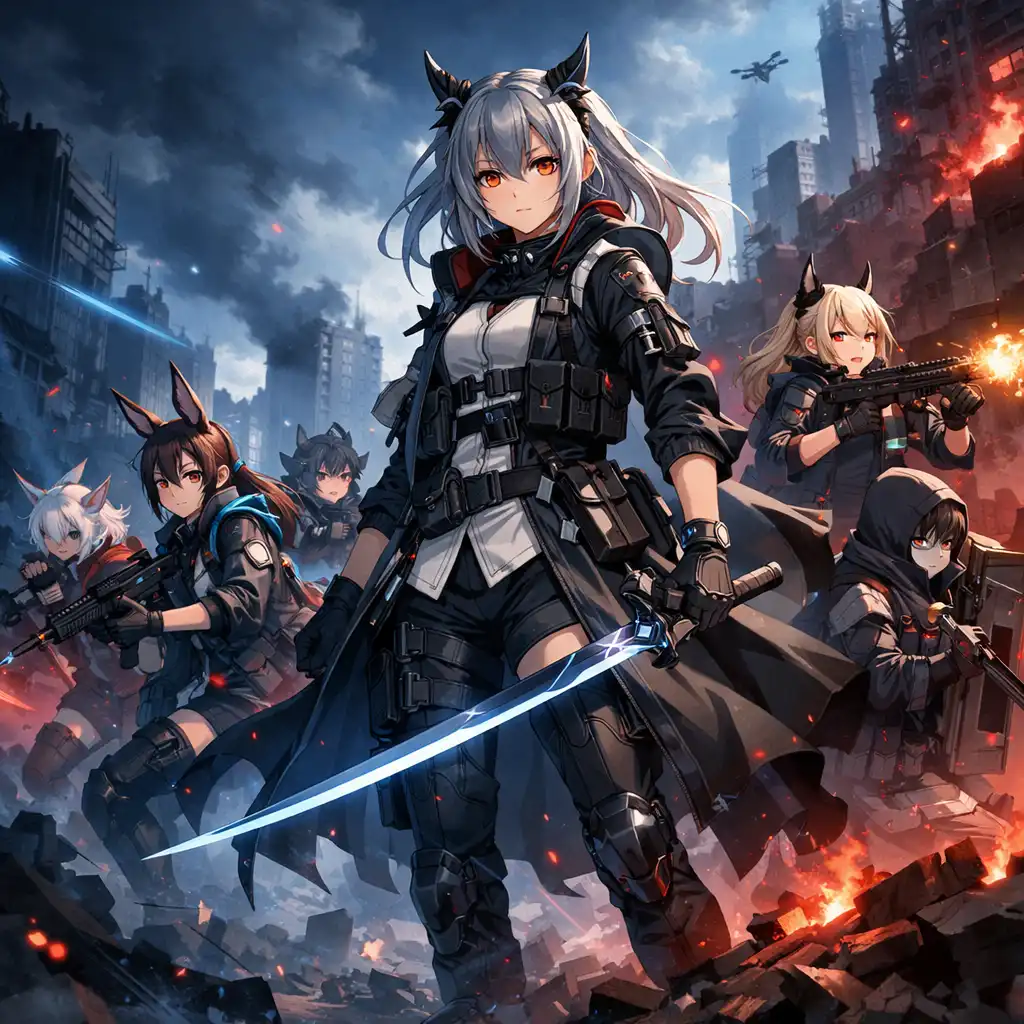 Arknights operátorok csapata futurisztikus csatatéren